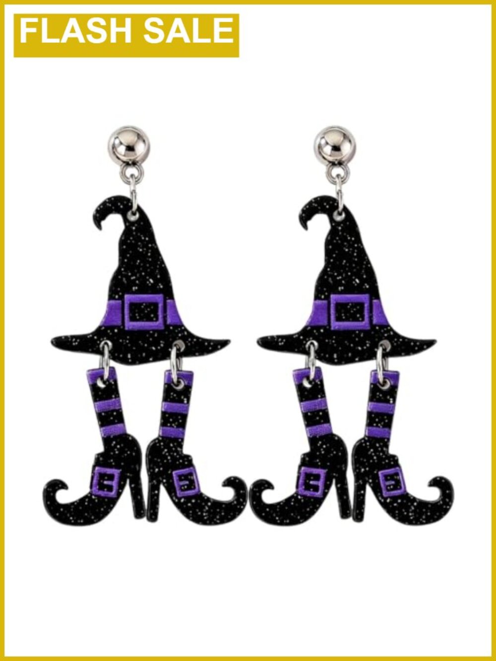 Halloween Acrylic Dangle Earrings for Women Glitter Drop
